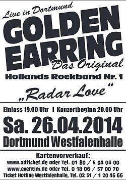 Golden Earring show poster April 26, 2014 Dortmund (Germany) - Westfalenhalle 2
